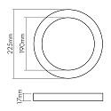 nobil� LED panel 225R IP44 SCCT rund, 18W 500-1600lm 3000/4000/6000K