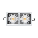 Indbygningslampe LED MINI KARDAN E2 BIO 2-flammer, svingbar, d�mpbar IP40, klar, sort, titan d�mpbar 14W 1100lm 3000K CRI 97
