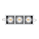 Indbygningslampe LED MINI KARDAN E3 BIO 3-flammer, svingbar, d�mpbar IP40, klar, sort, titan d�mpbar 21W 1650lm 3000K CRI 97