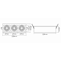 nobil� Indbygningslampe LED MINI KARDAN E3 BIO 3-flammer, svingbar, d�mpbar IP40, klar, sort, titan d�mpbar 21W 1650lm 3000K CRI 97