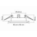 nobil� Recessed spot DOWNLIGHT D 3830 Q, square, 8.5 x 8.5cm, swiveling, chrome