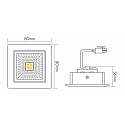 nobil� Downlight A 5068 T FLAT RQ LED svingbar, firkantet, chrom, pulverlakeret d�mpbar