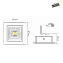 nobil downlight A 5068 T FLAT RQ LED swivelling, square, brushed nickel, powder coated dimmable