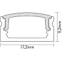 nobil� Aluminium U-Profil 2 OP, 200cm, til LED Strips op til 1.2cm bredde