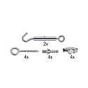 Tilbeh�r til Wiresystem 12V WIRE SYSTEM L&E Sp�ndemonteringss�t, ikke isoleret, chrom