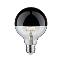 Top spejl lyskilde globeformet DECO GLOBE G95 LED BLACK CHROME DIM G95 klar E27 6,5W 600lm 2700K CRI >80 d�mpbar