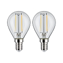 Paulmann Gl�dep�re dr�beformet FILAMENT P45 s�t med 2, omskiftelig E14 2,7W 250lm 2700K CRI >80 
