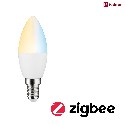 Paulmann LED lyskilde kertefrmet C38 tunable white, ZigBee styrbar E14 5W 400lm 2700K CRI >80 dmpbar