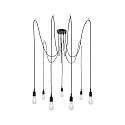 Paulmann Pendant luminaire NEORDIC KETIL, 7 flames, 7x E27 max. 20W, individual, black