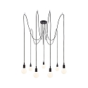 Paulmann Pendant luminaire NEORDIC KETIL, 7 flames, 7x E27 max. 20W, individual, black