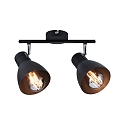Paulmann Spot DAVY 2-flammer E27, chrom, sort mat d�mpbar