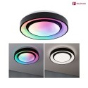 Paulmann wall and ceiling luminaire RAINBOW DYNAMIC small, tunable white, RGB IP20, black, white dimmable