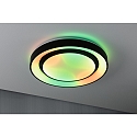 V�g- og Loftlampe RAINBOW DYNAMIC stor, tunable white, RGB IP20, sort, hvid d�mpbar