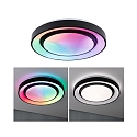 V�g- og Loftlampe RAINBOW DYNAMIC stor, tunable white, RGB IP20, sort, hvid d�mpbar