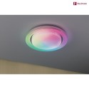 Paulmann wall and ceiling luminaire RAINBOW DYNAMIC small, tunable white, RGB IP20, chrome, white dimmable