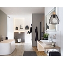 Paulmann Pendant luminaire Cameo IP44 1 flame concrete/chrome
