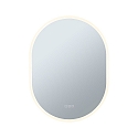 Spejl med belysning MIRRA 60 X 80CM oval, CCT Switch, med touch-d�mper, med varmefunktion IP44, hvid mat d�mpbar
