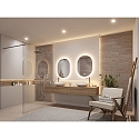 Paulmann Spejl med belysning MIRRA 60 X 80CM oval, CCT Switch, med touch-d�mper, med varmefunktion IP44, hvid mat d�mpbar