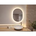 Paulmann Spejl med belysning MIRRA 60 X 80CM oval, CCT Switch, med touch-d�mper, med varmefunktion IP44, hvid mat d�mpbar