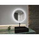 Paulmann Spejl med belysning MIRRA LED � 59CM rund, CCT Switch, med touch-d�mper, med varmefunktion IP44, mat, sort d�mpbar
