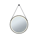Spejl med belysning MIRRA � 60CM rund, CCT Switch, med touch-d�mper, med tape, med varmefunktion IP44, sort mat d�mpbar