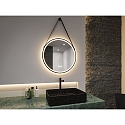 Paulmann Spejl med belysning MIRRA � 60CM rund, CCT Switch, med touch-d�mper, med tape, med varmefunktion IP44, sort mat d�mpbar
