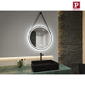 Paulmann mirror with lighting MIRRA IP44, mat, black dimmable