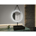Paulmann Spejl med belysning MIRRA � 60CM rund, CCT Switch, med touch-d�mper, med tape, med varmefunktion IP44, sort mat d�mpbar