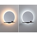 Paulmann Spejl med belysning MIRO � 50CM rund, uden ramme, tunable white, med hylde IP44, sort mat 