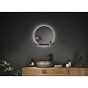 Paulmann Spejl med belysning MIRO � 50CM rund, uden ramme, tunable white, med hylde IP44, sort mat 