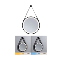 Paulmann Spejl med belysning MIRO � 40CM rund, tunable white, med suspensionss�t IP44, sort mat 
