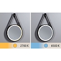 Paulmann Spejl med belysning MIRO � 40CM rund, tunable white, med suspensionss�t IP44, sort mat 