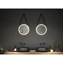 Paulmann Spejl med belysning MIRO � 40CM rund, tunable white, med suspensionss�t IP44, sort mat 