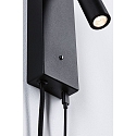Paulmann L�selampe HULDA LED med USB tilslutning IP20, sort d�mpbar