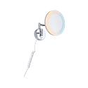 Spejl med belysning MASUA IP44 - 3X ZOOM 3-fold, rund, med fleksibel arm, CCT Switch, vipbar IP44 / IP20, chrom 