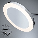 Paulmann mirror with lighting MASUA IP44 - 3X ZOOM 3-fold, round, with flex arm, CCT Switch, tiltable IP44 / IP20, chrome 