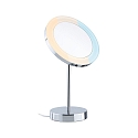 Spejl med belysning MASUA IP44 - 3X ZOOM 3-fold, rund, CCT Switch, med stik, justerbar IP44 / IP20, chrom 