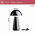 Paulmann Batteri bordlampe ONZO med USB tilslutning, med touch-d�mper IP44, blank, sort d�mpbar