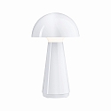 Batteri bordlampe ONZO med USB tilslutning, med touch-d�mper IP44, blank, hvid d�mpbar
