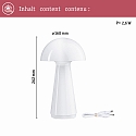 Paulmann Batteri bordlampe ONZO med USB tilslutning, med touch-d�mper IP44, blank, hvid d�mpbar