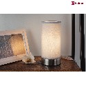 Paulmann table lamp PIA cylindrical, with switch E14, brushed iron, white dimmable
