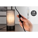 Paulmann Bordlampe PIA cylindrisk, med afbryder E14, gr�, sort mat d�mpbar