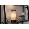 Paulmann Bordlampe PIA cylindrisk, med afbryder E14, gr�, sort mat d�mpbar