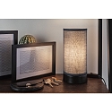 Paulmann Bordlampe PIA cylindrisk, med afbryder E14, gr�, sort mat d�mpbar