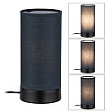Paulmann Bordlampe PIA cylindrisk, med afbryder E14, gr�, sort mat d�mpbar