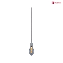 Paulmann pendant luminaire NEORDIC TILLA with switch, with plug E27 IP20, aluminium, grey dimmable