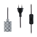 Paulmann Pendel NEORDIC TILLA med afbryder, med stik E27 IP20, aluminium, gr� d�mpbar
