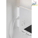 Paulmann Wall luminaire MERANI with shelf ,USB port and LED gooseneck, 230V, E27 + LED 2.5W, beige / white