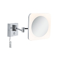 Paulmann Spejl med belysning JORA LED firkantet, med afbryder, med leddelt arm, CCT Switch, med stik IP44, chrom, hvid 