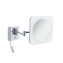 Paulmann Spejl med belysning JORA LED firkantet, med afbryder, med leddelt arm, CCT Switch, med stik IP44, chrom, hvid 